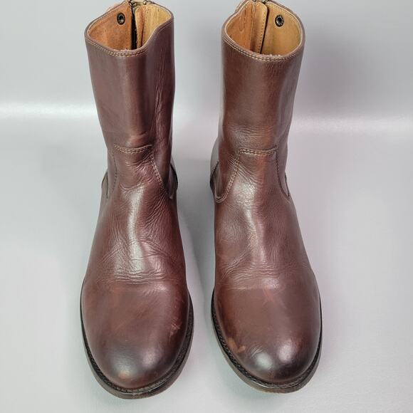 Frye Melissa Button Zip Short Ankle Boots Brown Womens Size 8.5 M - Picture 4 of 16